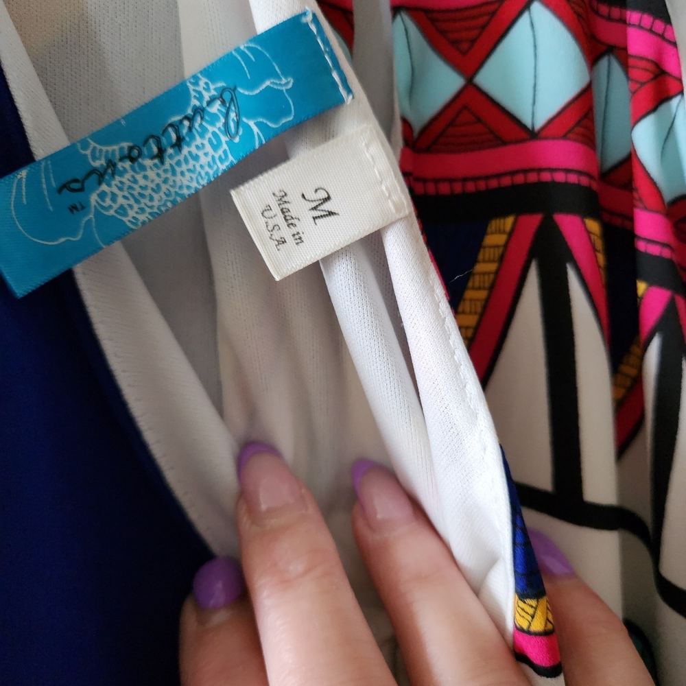Buttons Boho Aztec Slip Dress - Picture 5 of 6